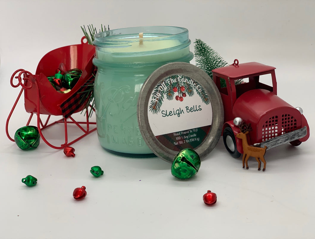 Sleigh Bells 7 Oz Mason Jar